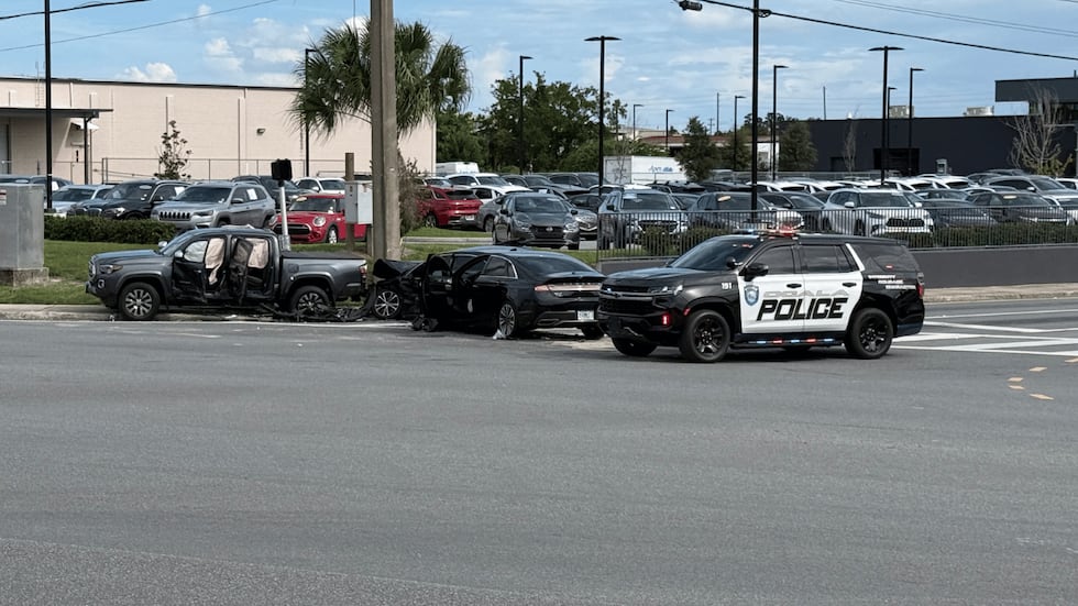 Officers say they found a rifle near where the shooting happened, and a vehicle crash happened...